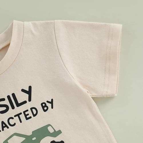 Toddler Boy Clothes Baby Kids Letter Truck Summer Outfit T-shirt Shorts Set | 6 12 18 24 Months 2T 3T 4T 5T Boys Clothing, Cotton Blend 2 Piece Outfits, Non-cracking Cartoon Print Shirt Tees thumbnail 5
