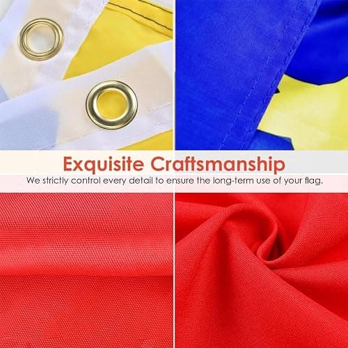 AhfuLife Venezuela Flag 3x5 Ft, 8 Star Large Venezuelan Flags for Outside - Double Side with Brass Eyelets for Olympic Party Decorations Bar Garden Street Decoration Indoor Outdoor thumbnail 4