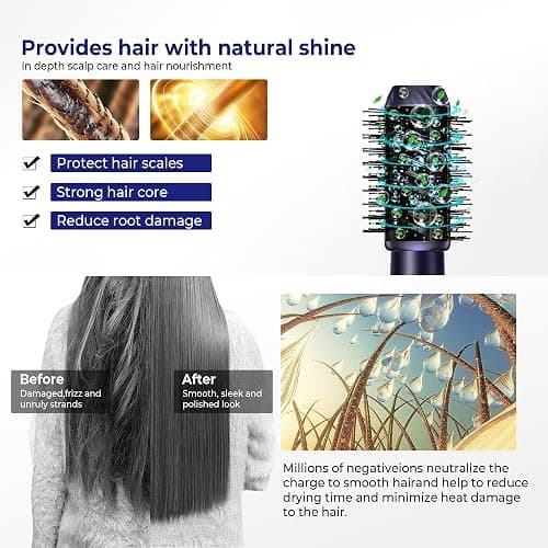 Airstyler Set Airbrush Magic Styler Hair Styler 6 in 1 Hair Dryer Brush with Curl, Straighten, Volumise, Smooth and Hairdryer Brushes for Styling, Hot Hair Styler for All Hair Type/Length thumbnail 8