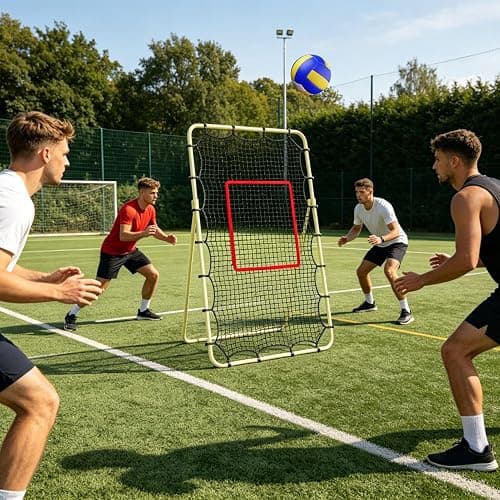 Volleyball Rebounder Net | 7x4ft Portable Training Equipment | Sports Rebounder with Elastic Rope & Target | for Teens Adults Players Beginners Outdoor Backyard Court Pool thumbnail 8