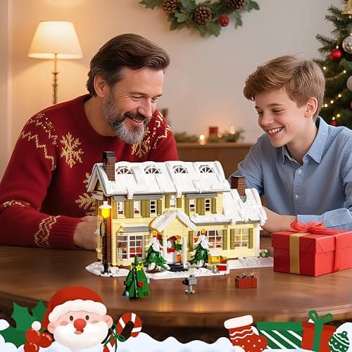 itshWOee Christmas Holiday House Building Set, DIY Christmas Holiday Snow Village Building Toys, Christmas House Gifts for Kids, Boys, Girls, Family, and Friends（2069pcs） thumbnail 7