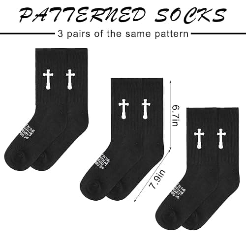 Ao Yee ZGL 3 Pairs Christian socks Prayer socks Birthday Gifts for Dad,Men Husband Grandp Fathers Day Christmas thumbnail 4