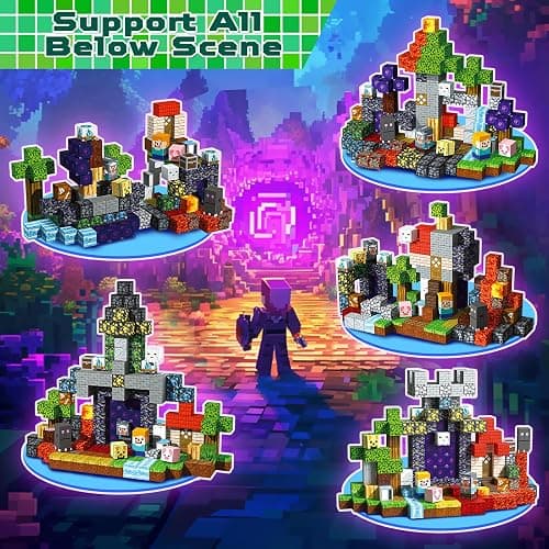 Magneverse 200 PCS 0.8in Magnetic Blocks, Magnet Toys for Kids, Magnetic Building Blocks Cubes, Stacking Magnets, School STEM Toys for Boys and Girls Age 3+ Years Old (Theme: Portal) thumbnail 3