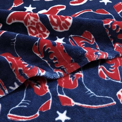Wrangler - Blanket, Super Soft Plush Bedding, Yellowstone Inspired Throw Blanket for Couch or Bed (Knocking Boots Blue, 50" x 70") thumbnail 4