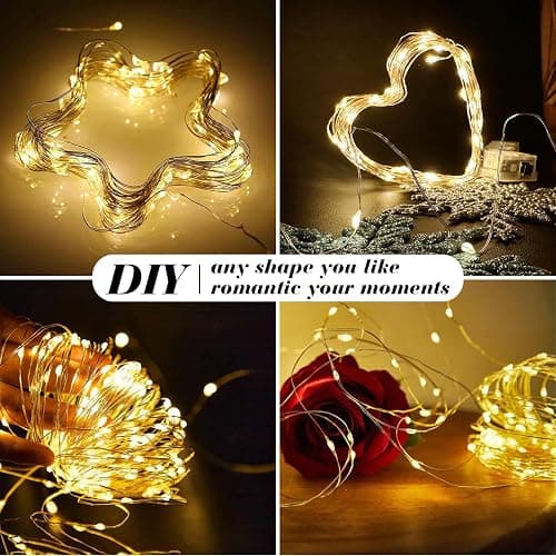 ZGWJ 12 Pack Fairy Lights Battery Operated, 7ft 20 Mini LED Fairy String Lights Silver Wire 3 Modes for DIY, Parties, Wedding, Bedroom, Halloween Christmas Decoration Warm White thumbnail 4