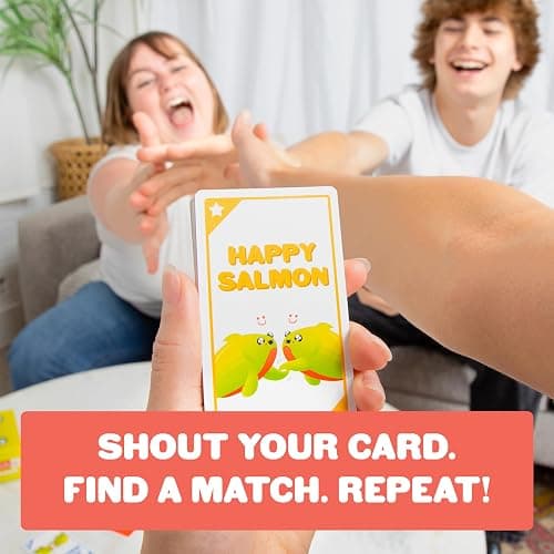 Exploding Kittens Happy Salmon 3-8 Players - Ages 6+ - 90 Second Rounds - Easy to Learn Quick Matching Card Game - Party Game, Family Game Night, Kid and Adult Card Game thumbnail 5