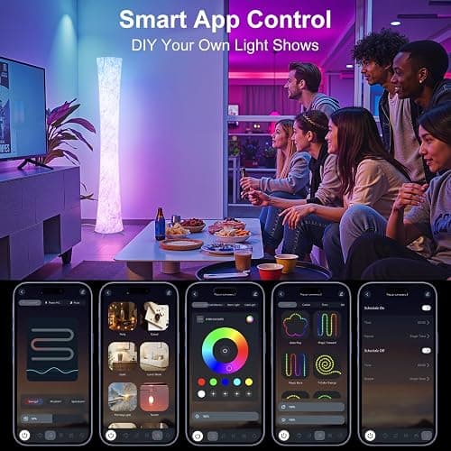 WORLD WIN Floor Lamp, 61'' Smart RGB LED Corner Lamp with Music Sync and 16 Million DIY Colors, 3 Color Temperature, APP & Remote Control, Color Changing Standing Floor Lamp for Bedroom Living Room thumbnail 6