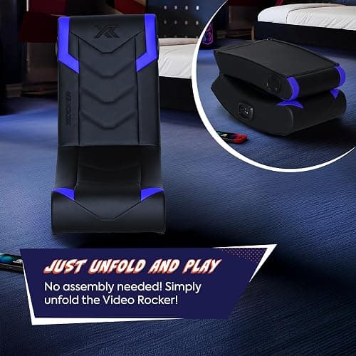 X Rocker Video Gaming Floor Rocker Chair, Built-in Audio, Foldable, for Gamers, Bedroom, or Game Room for Boys, Girls, Teens 5-17, Gifts for Gamers thumbnail 6