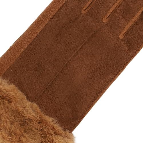 isotoner womens Water Repellent Touchscreen Stretch Mya Faux Fur Cuff Gloves thumbnail 3