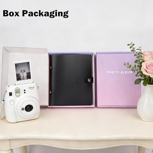 Ruibytree 320 Pockets Album for Instax Mini & Polaroid 2x3" Pictures, Black | Gift-Ready Packaging, PU Leather Cover, Acid-Free Pages, Side-Loading Clear Pockets, Durable Binding, Easy Photo Viewing thumbnail 3