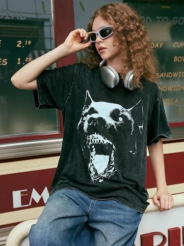 Laixton Men's Graphic Tees Shirt Unisex Short Sleeve Cotton Vintage Oversized Shirts Loose Streetwear Casual Tee Top thumbnail 3