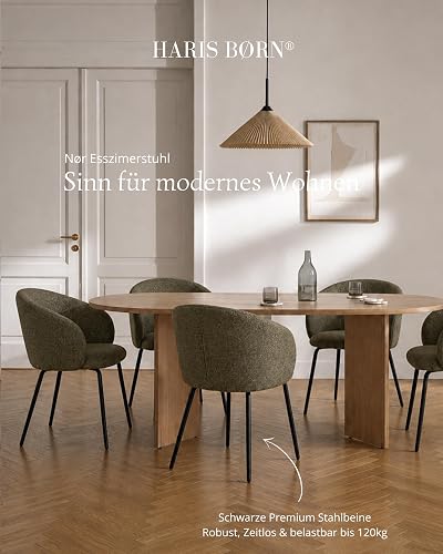Haris Børn® Esszimmerstühle (6er Set) Grün - Bequeme Polster Esszimmerstühle mit Armlehne - Premium Esstisch Stühle & Wohnzimmer Stühle - Moderne Esszimmerstühle 30 Tage risikofrei testen thumbnail 8