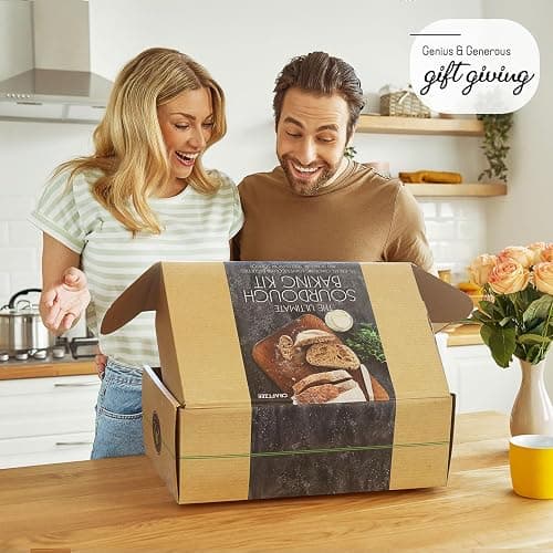 All-Inclusive 𝗣𝗥𝗘𝗠𝗜𝗨𝗠 Sourdough Starter Kit with Pot, 34 Oz Starter Jar, 4 Banneton Bread Proofing Baskets, Scraper, Scale, Sourdough Bread Baking Supplies, Detailed Beginner Guide & Recipes thumbnail 8