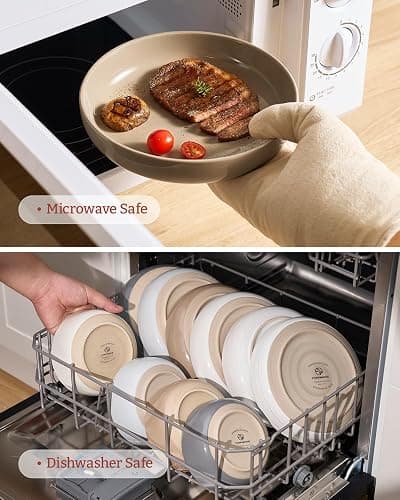 famiware Milkyway 33 oz Pasta Bowls Set of 6, Cinnamon Brown | Scratch-Resistant Stoneware Salad Bowls, Stackable, Dishwasher & Microwave Safe, Lead-Free thumbnail 5