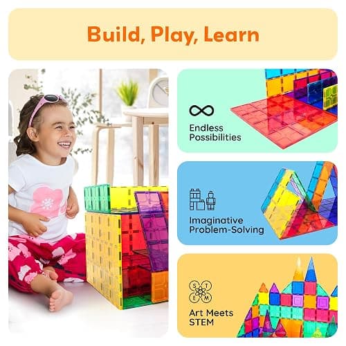 PicassoTiles Magnetic Building Block Tiles Supersize Stabilizer Base Toy Large Size Magnet Tile Plate Jumbo XL Add On Durable Foundation Compatible Education Construction STEM Learning Stacking Set thumbnail 4