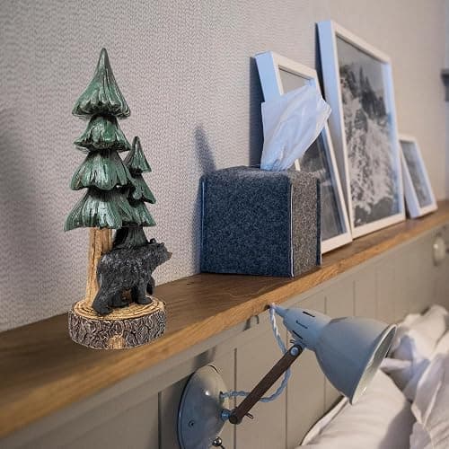BestGiftEver Rustic Bear with Pine Tree Tabletop Figurine - Woodland Forest Cabin Lodge Décor - Standing Resin Bear Statue for Mountain Home Decoration thumbnail 6