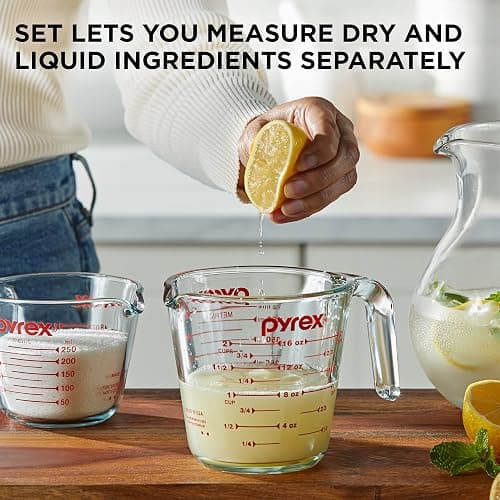 Pyrex Essentials (2-Pack) Glass Measuring Cups Set, (1 & 2 Cup) Measuring Cups For Prepping, Baking and Cooking, Preheated Oven, Dishwasher, Freezer, and Microwave Safe thumbnail 3