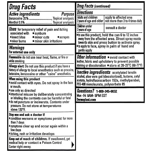 Dermoplast Pain, Burn & Itch Relief Spray for Minor Cuts, Burns and Bug Bites, 2.75 Oz (Packaging May Vary) thumbnail 2