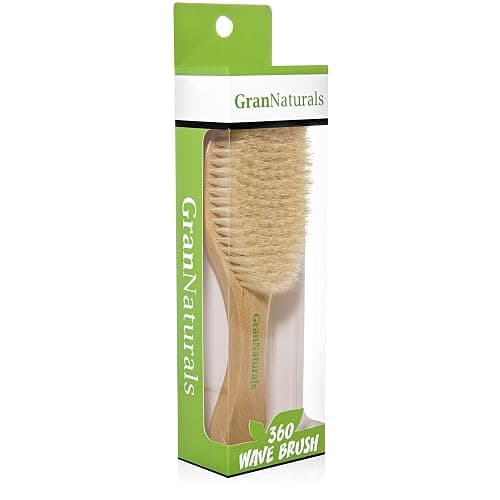 GranNaturals Soft Bristle Hair Brush - Curved Boar Bristle Vintage Style Hairbrush for 360 Waves, Sleek Slick Back Ponytail & Bun, Smoothing, Fades for Women & Men - Wooden Handle thumbnail 8