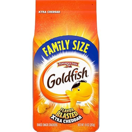 Goldfish Crackers, Flavor Blasted Xtra Cheddar Crackers, Family Size, 10 Oz Bag - Image 1