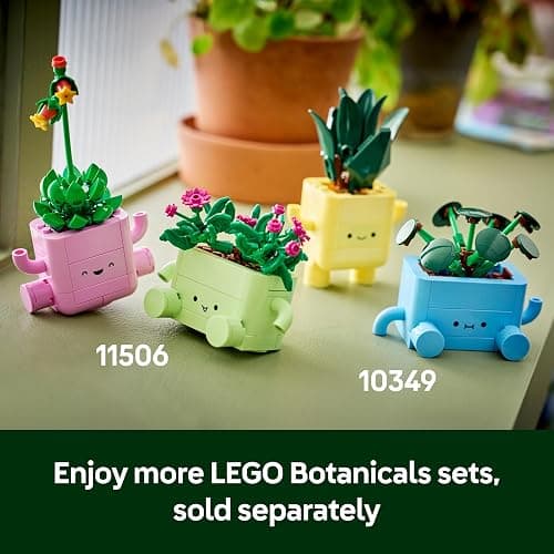 LEGO Botanicals Rocking Plants - Artificial Flowers Set - incl. 2 Faux Plants & 2 Pastel Coloured Pots for Bedroom Decor - DIY Gift Idea for 9+ Year Old Girls & Adults - 11506 thumbnail 8