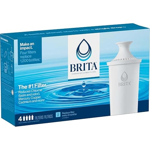 Brita Standard Water Filter for Pitchers and Dispensers, BPA-Free, Reduces Copper, Cadmium and Mercury Impurities, Lasts Two Months or 40 Gallons, Includes 4 Filters for Pitchers thumbnail 12