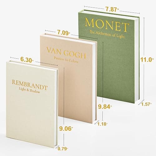 JARLINK Aesthetic Decorative Books, Set of 3 Linen Faux Books for Coffee Table, Bookshelf or Mantle Decor, Stylish Book Storage Boxes for Home Decor, Photo Organization, and Keepsake Storage thumbnail 3
