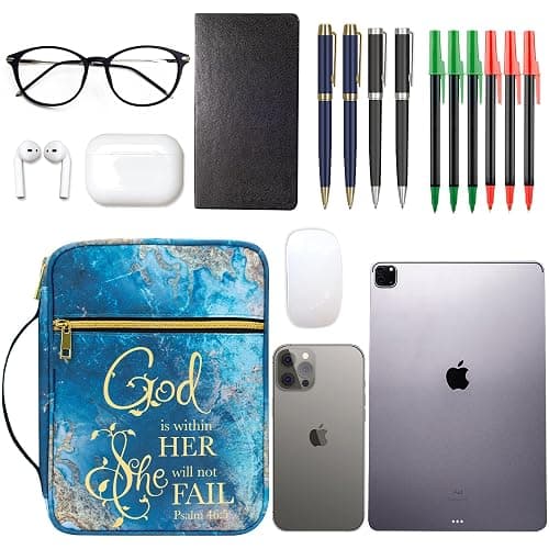 GUEER Bible Cover for Women, Bible Holder, Bible Cover Carrier Carrying Organizer Bag, Zipper and Pockets for Standard Size Bible, Gift for Women(Gloden) thumbnail 6