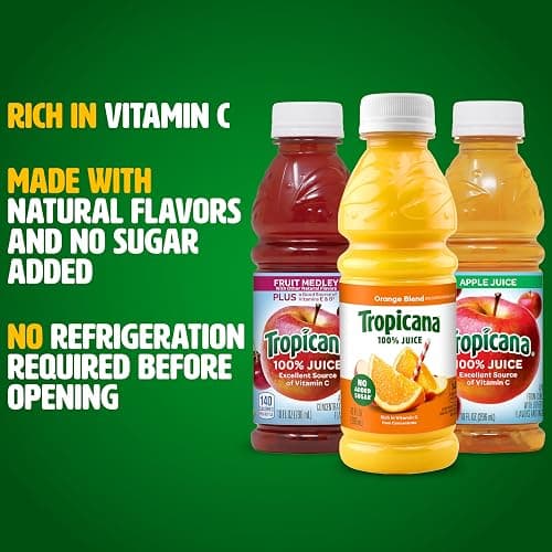 Tropicana 100% Juice 3-flavor Classic Variety Pack,10 Fl Oz (Pack of 24) thumbnail 5
