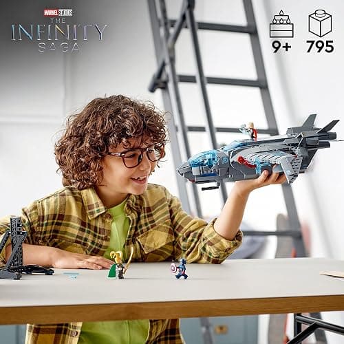 LEGO Marvel The Avengers Quinjet 76248, Spaceship Building Toy Set with Thor, Iron Man, Black Widow, Loki and Captain America Minifigures, Infinity Saga thumbnail 2