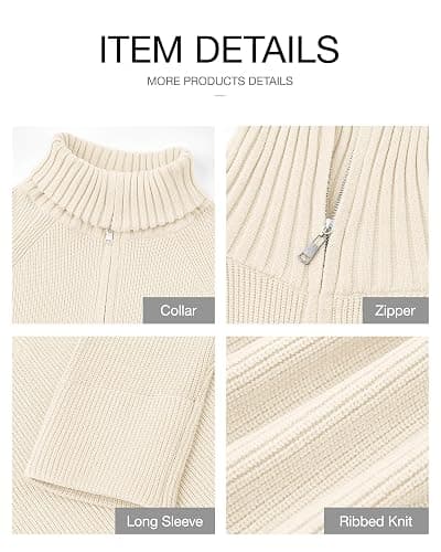 BTFBM Womens Sweaters Quarter Zip Pullover V Neck Collar Long Sleeve Ribbed Knit Loose Casual 2025 Winter Fall Sweater thumbnail 6