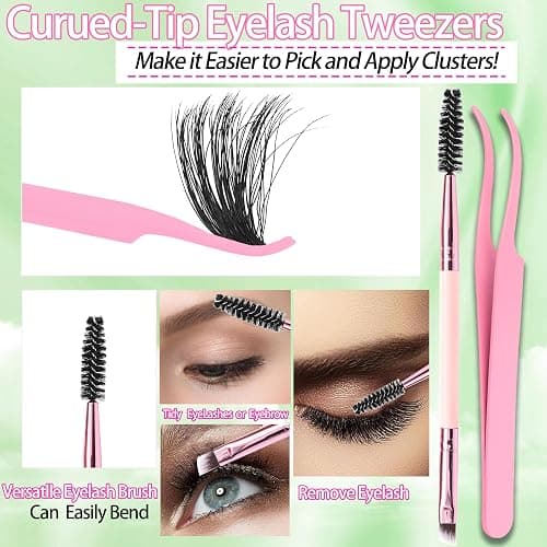 YIDUO 6 Box Mix Lashes Clusters Kit Gift Packs 1686Pcs with 2X Bond&Seal Volume Mega/Bottom Soft Extension False Eyelash D Curl Wispy Natural DIY Individual Fake Eyelashes for Beginners Bulk Pack thumbnail 8