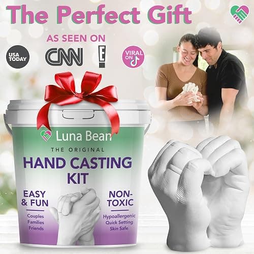 Luna Bean Hand Casting Kit – The Original Hand Mold Kit for Couples – Gifts for Him and Her - Anniversary Engagement Birthday Gifts for Women Men Mom Wife Boyfriend Girlfriend Wedding Bridal Shower thumbnail 2