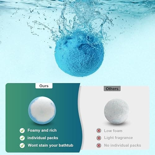 Bath Bombs for Women Mom Her Set, Christmas Stocking Stuffers for Teen Gifts - 12Pack Handmade Natural & Organic, Spa Relaxing Birthday Gifts for Men, Aromatherapy Bubble Bath, White Elephant Gifts thumbnail 5