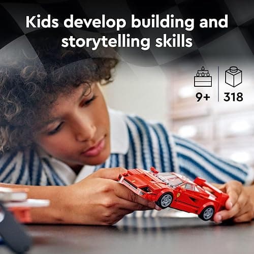 LEGO Speed Champions Ferrari F40 Supercar, Toy Car Model Building Set with Driver Minifigure, Collectible Ferrari Toy for Kids Ages 9 and Up, 76934 thumbnail 5