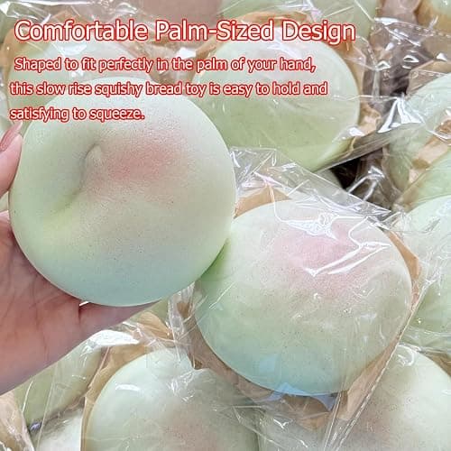 Slow Rising Squishy Toys Bread, Large Soft Food Shaped Stress Ball, Realistic Slow Rise Squeeze Toy, Super Soft Foam Fidget for Stress Relief & Desk Decor (Strawberry) thumbnail 3