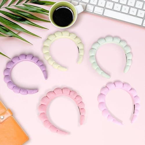 RAISEY 10 Pcs Spa Headband Bulk for Women Makeup Sponge Headband Puffy Hair Band for Washing Face Women Girls (Terry Cloth) thumbnail 4