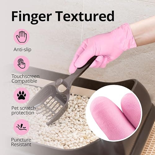 SwiftGrip Pink Nitrile Gloves, 3-mil, Industrial Gloves Disposable Latex Free, for Cleaning & Esthetician, Rubber Powder-Free, 100-ct Box (Small) thumbnail 4