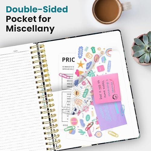 Taja Large Spiral Notebooks for Work 5 Subject with Removable Dividers | 8.5" x 11" Pretty Hardcover Notebook Journal for Women, College Ruled, Perfect for Study & Office , 280 Pages, Secret Sea thumbnail 6