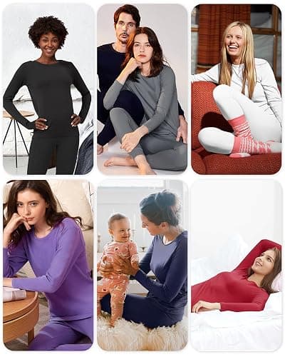 WEERTI Thermal Underwear for Women Long Johns with Fleece Lined Base Layer Women Cold Weather Top Bottom thumbnail 6