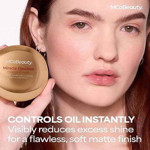 MCoBeauty Miracle Flawless Pressed Powder - 2 Natural Medium - Soft Focus Blurring, Finishing & Setting Powder - Face Makeup Compact with Rose Flower Extract Sweet Almond Oil - Vegan & Cruelty Free thumbnail 4