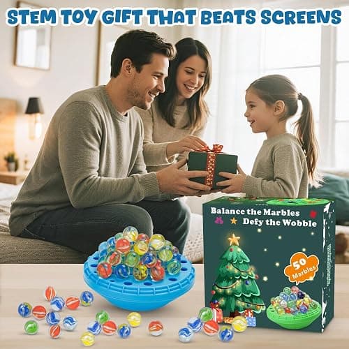 INKZOO Marble Balance Game, Wobble Marble Stacking Game for Kids 6+, Family Games for Kids and Adults with Built-in Storage, Marbles Board Game for 1-4 Players, Fun Birthday Party Games Toys thumbnail 2