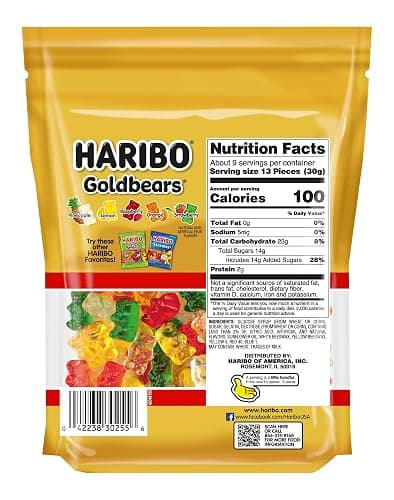 HARIBO Goldbears, Gummi Candy, 10 oz Resealable Bag, Assorted Flavors thumbnail 2
