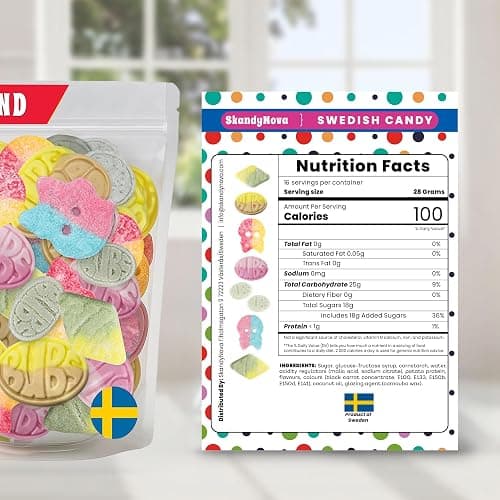 Bubs Swedish Candy Mix – 1 lb Sweet & Sour Gummies | Assorted Skulls, Ovals, Rombs | Fresh & Soft Foam Swedish Candy From Sweden thumbnail 2