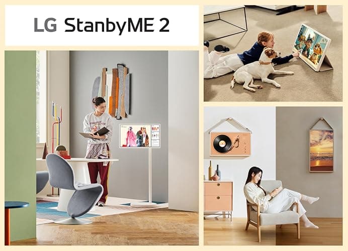 LG 27-Inch StanbyME 2 with Folio Cover, Portable Touch Screen, Dolby Vision, HDR10, Filmmaker Mode, Built-in Battery, Full Swivel Rotation (27LX6TYGA, 2025) thumbnail 3