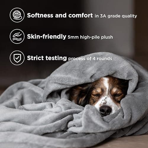 Bedsure Fleece Throw Blanket for Couch Grey - Lightweight Plush Fuzzy Cozy Soft Blankets and Throws for Sofa, 50x60 inches - Grey - Throw (50" x 60") thumbnail 4