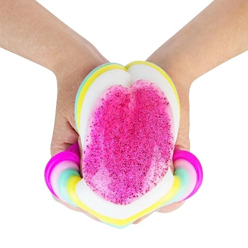ORB Tabalicious Jumbo TABA Squishy Rainbow Heart Toy - Giant TABA Rainbow Colored Heart with Sparkling Center - Soft, Sticky TABA Squishies - Fun Squishy Fidget Stress Ball Toys for Kids and Adults thumbnail 4
