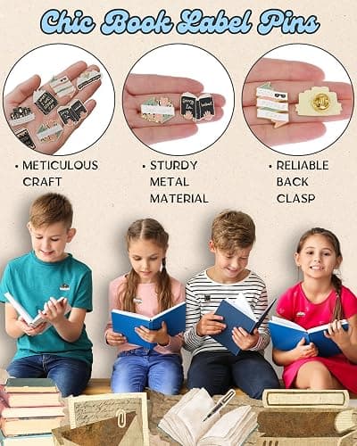 Book Lover Gifts Enamel Pins Set, Reading Book Pins with Storage Bag, Cute Bookish Pins for Backpacks Jackets Hats, Gifts for Readers Teachers Students Librarians thumbnail 4