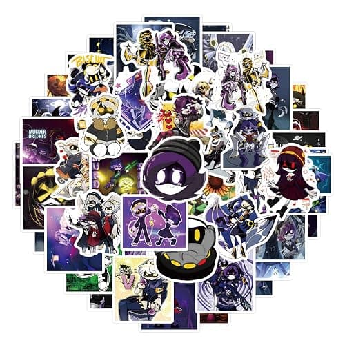 110PCS Murd Dro Stickers, Comic Cartoon Anime Stickers Pack for Water Bottle Laptops Guitar Phones, Vinyl Waterproof Murder Uzi N J V Doll Tessa Decals for Teens Adults thumbnail 3