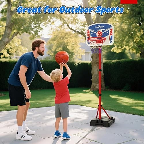 EagleStone Kids Basketball Hoop with Stand, Adjustable Height Basketball Set Toddler Toys for Boys and Girls Age 3-12, Indoor Outdoor Backyard Sport Game Gift with Sandbag for Stability thumbnail 6